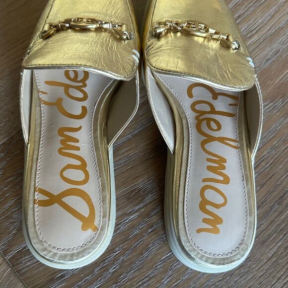 Sam Edelman KIRA BIT MULE in Amber Gold Leather - Picture 7 of 11